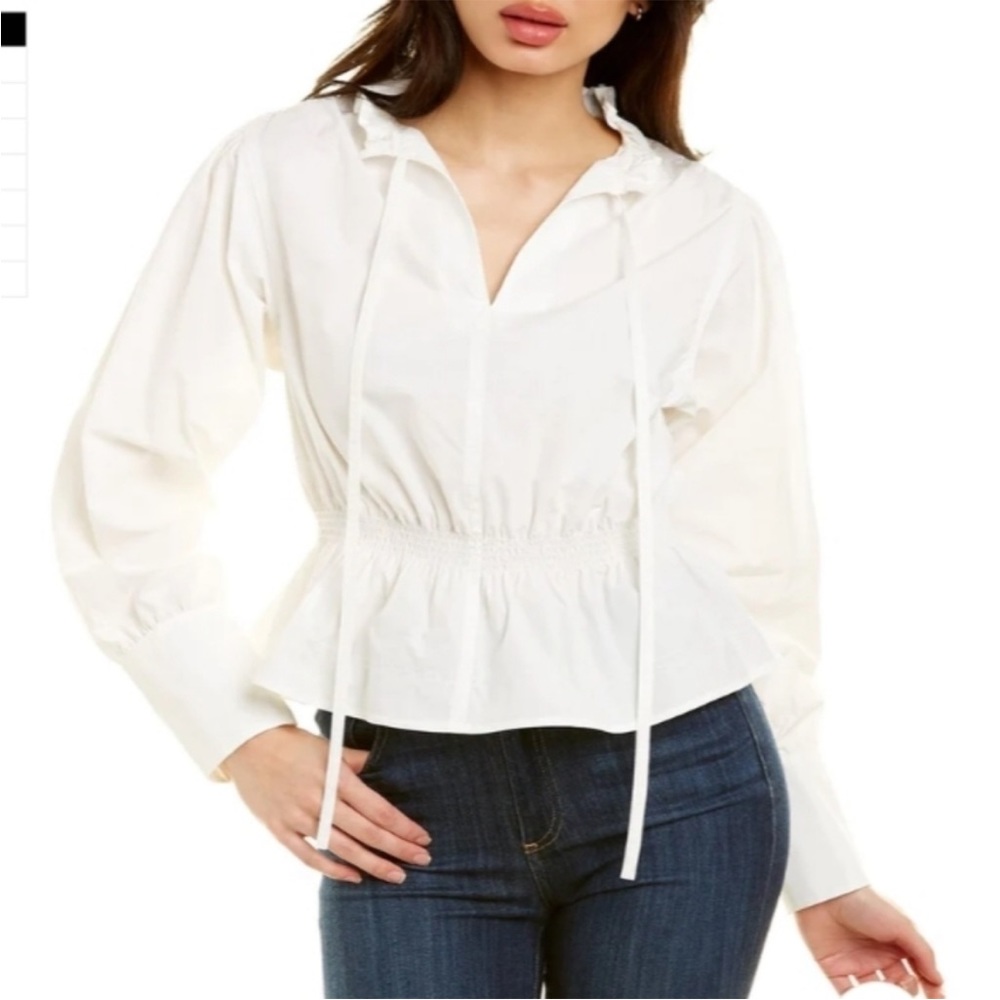 Rebecca Taylor Poplin Smocked Top